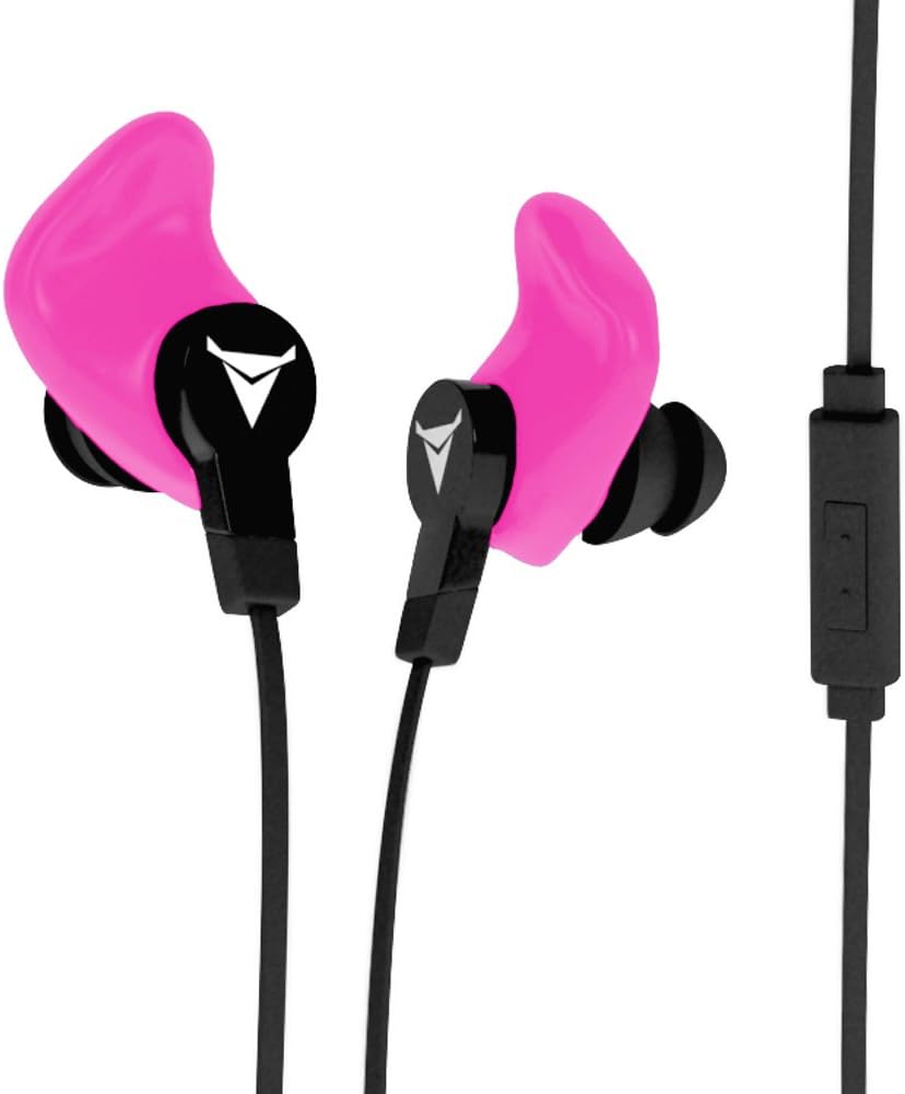 Decibullz - Contour Custom Fit Earphones, Easily Fitted to The Exact Shape of Your Ear, These Sportbuds Never Fall Out (Pink)