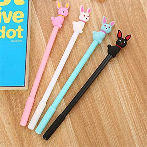 Bolígrafos gel negro conejo kawaii 6 unidades miniatura 2