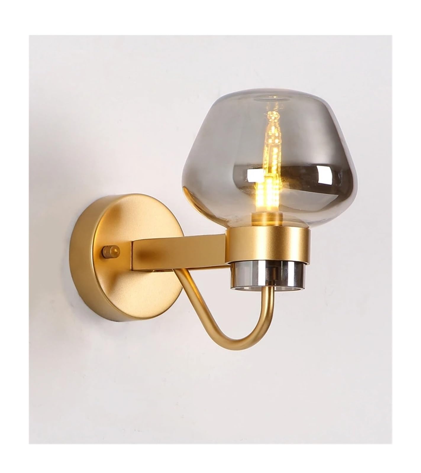 CWCQGH Wall Sconces, Modern Simple Black LED Glass Wall lamp Bedroom Bedside Corridor Light Living Room TV Background Decorative Light,Gold3