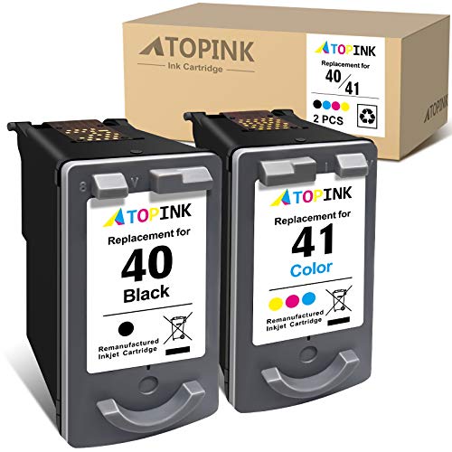 ATOPINK Remanufactured Ink Cartridge Replacement for Canon PG-40 CL-41 PG40 CL41 40 41 Fit in Canon Pixmai P2680 iP2600 iP2580 iP2500 iP2400 iP2200 iP1980 iP1900 iP1880 iP1700 iP1800(Black,Tri-Color)