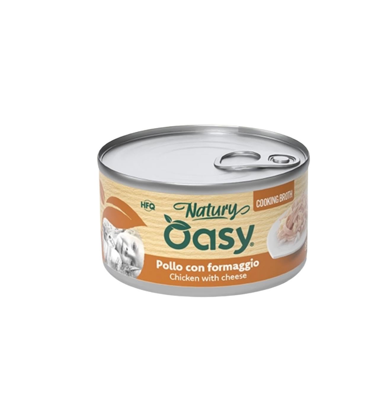 Oasy Húmedo Gato Natury Cooking Broth Sabor Pollo con Queso, suaves filos naturales en caldo de cocción para gatos adultos de todos los tamaños y razas | 12 latas de 85 gramos cada una.