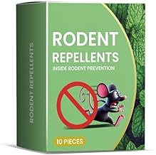 KAVYANJAL Mouse Repellent, 10 Pack Peppermint Oil Mouse and Squirrel Deterrent for Indoor-Outdoor Garage, Rat Poisoning for Inside Home, Rat Controller Pills