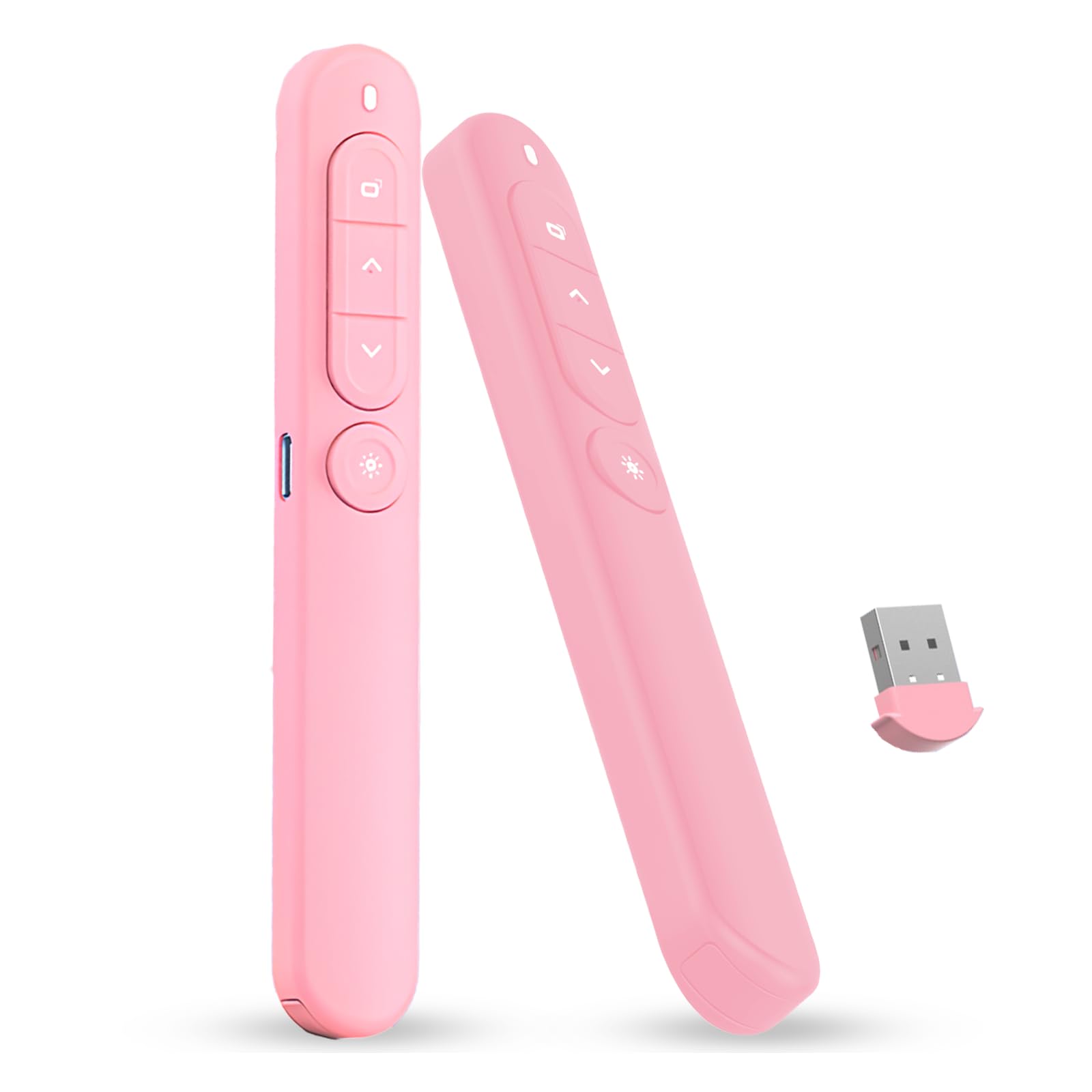 XdealCozyxc Powerpoint Presentation Clickers, Rechargeable Wireless Presenter Clicker Remote for Mac/Keynote/Computer/Laptop (Pink)