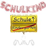 🎈【Wunderschönes und umfangreiches Deko Set】Perfekt geeignet als Schuleinführung deko, Einschulung deko, schulanfang deko,Einschulung bzw zum Schulanfang und Party zwischen Kindern.Die Einschulung ist ein besonderer Moment im Leben des Nachwuchses und der Eltern. Die Folienballons ist perfekte Deko für den ersten Schultag, auffällig und lustig, macht deinem Kind mehr Lust auf Schule.Lustige Ortschild Motiv für die Einschulung, welches zeigt, dass der Kindergarten vorbei ist.
