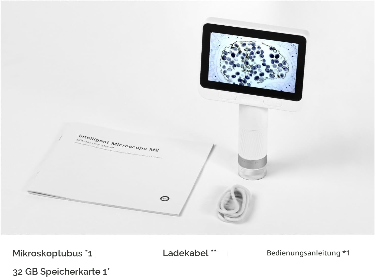 BEAVERLAB Mikroskop für Kinder, digitales Mikroskop 100X-1600X, 4,0" IPS Mikroskop, 1080P HD Taschenmikroskop mit 8 einstellbaren LED-Lights, drahtlose Handheld Microscope für Handy PC/TV