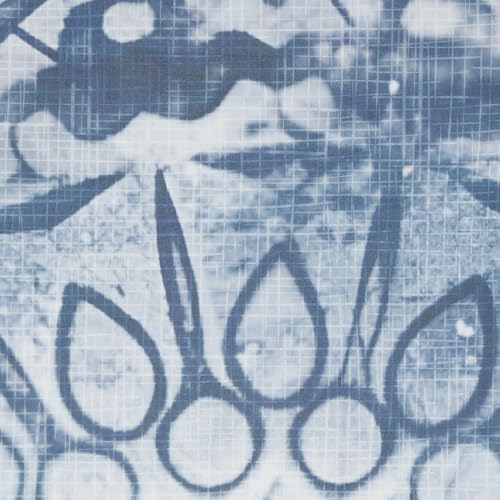 Image of Signature Digital Print Geometric Designs Super King Size Bedsheet - 108 x 108 inches | 100% Cotton-Feel Soft Fabric | Fade-Resistant Colors | 2 Matching Pillow Covers (Indigo Mandala)