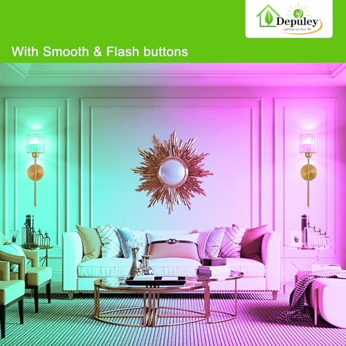 Image of Depuley Battery Operated Wall Sconce: Set of 2 Wireless Crystal Wall Lights with Remote for Bedroom - Rechargeable 15 Colors Gold Wall Lamp for Living Room Hallway Home Decor