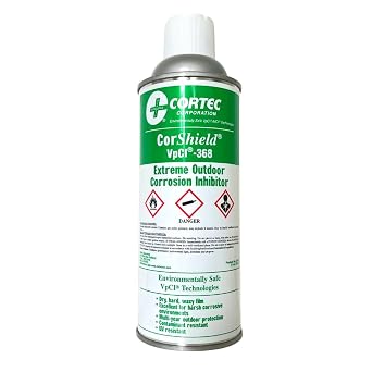 CorShield VpCI-368 Aerosol Anti Rust Wax Spray Ready to Use Extreme Outdoor Rust Inhibitor Removable Coating 11oz Can