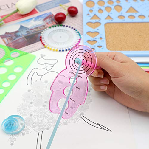 14 Pieces Paper Quilling Tools Slotted Kit, Assorted Sizes Rolling Curling Quilling Needle Pen for Art Craft DIY Paper Card Making Project Tools