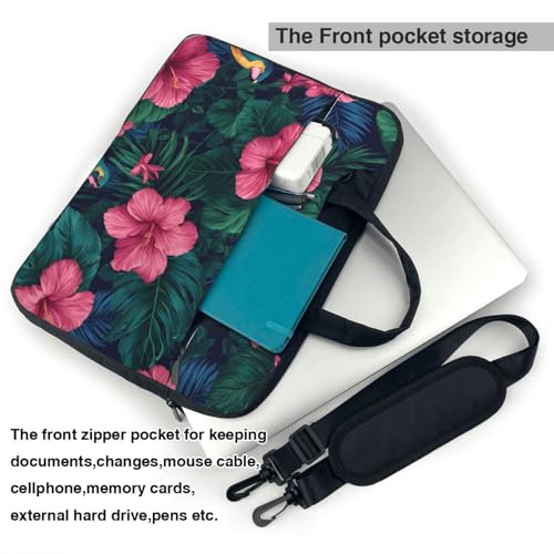 Bolso para laptop impermeable con hojas tropicales 14 pulg miniatura 6