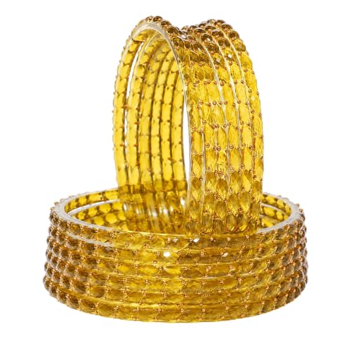 Image of Raindrop Crystal Glass Bangles, Pack of 12