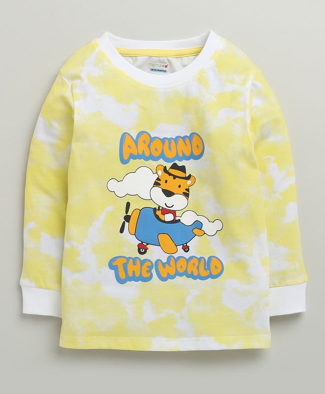 Image of BUMZEE Boys Cotton Full Sleeves T-Shirt & Pyjama Set (Peb10384391)