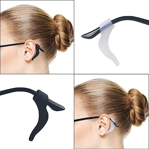Image of FEORA Ear Grips Supporter for Spectacles Hook Temple Tips Retainer Spectacle holder Eye Glasses Spec supporter hooks Anti Slipping Anti-Fall Eye Glass Holder for Eyewear Specs holder Strap - Pairs