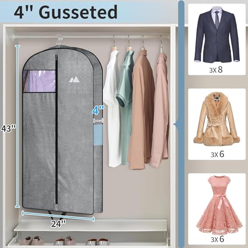 MISSLO 43" Heavy Duty Hanging Garment Bags for Travel Suit Bag for Men Waterproof Oxford Fabric Suit Cover for Traveling Monogrammed Closet Clothes Storage by MISSLO - Used condition - Image 2