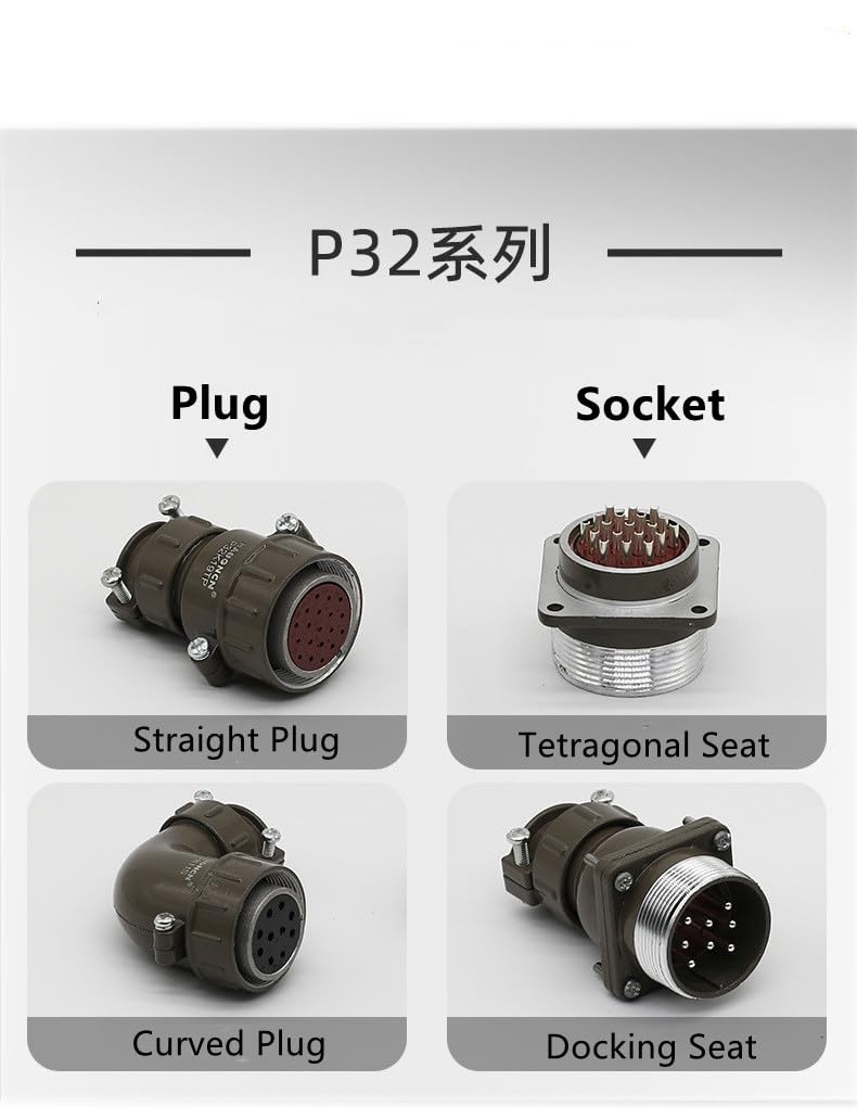 P32 12 Pin Male Plug and Female Socket Reverse Set P32J3Q Pin + P32K3A Socket
