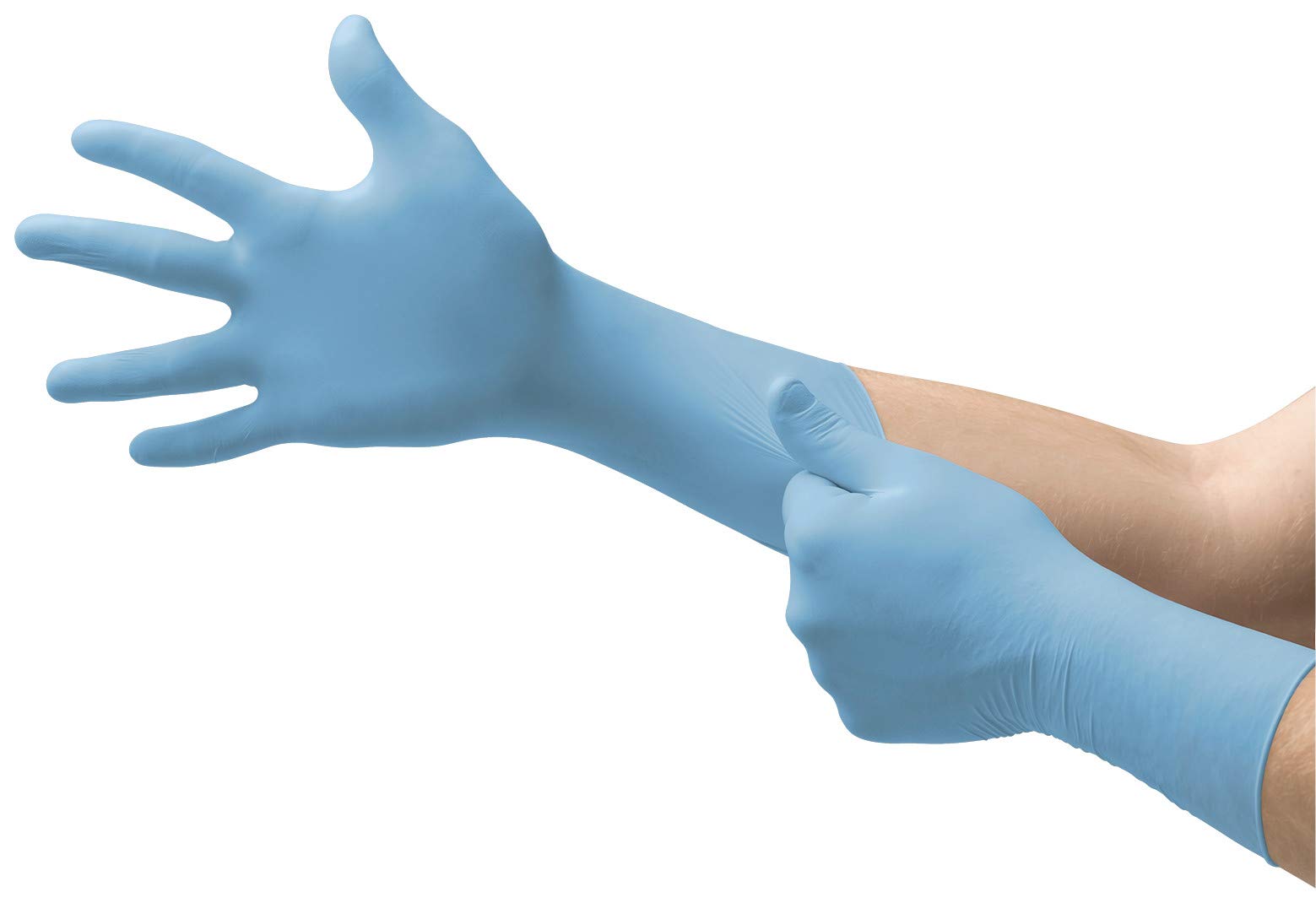 Ansell VersaTouch 92-481 Gants en nitrile, Protection contre les produits chimiques, Bleu, Taille 8.5-9 (100 Gants)