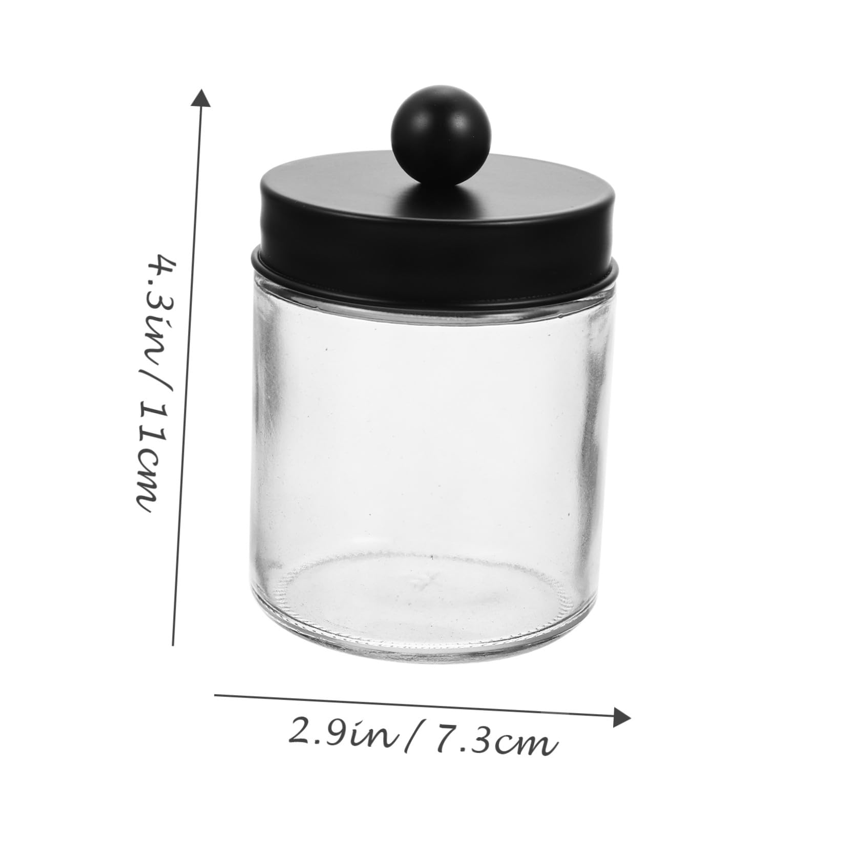 TOYANDONA 3 Stück pack Transparenter Glas Wattepad und Wattestäbchenspender mit Edelstahl Deckel Staub und Feuchtigkeitsgeschützter Badezimmer Organizer Kompakter Aufbewahrungsbehälter