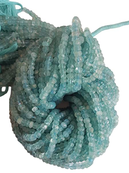 Perles rondes à facettes bleu naturel 5mm pour réparer et créer vos bijoux
