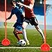 PullCrease 8 Pcs Agility Poles Set Coaching Sticks with Base Detachable Sports Football Soccer Poles Plastic Outdoor Indoor Soccer Training Equipment for Grass Fields and Plastic Runways (Orange)