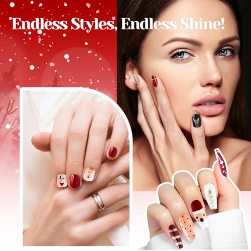 Beauty Advent Calendar 2025, Fake Nail Advent Calendar 2025 with 24PCS Press On Nails and 24PCS Jelly Gel, Christmas Press on Nails for Women Girls - Image 3