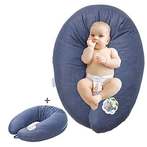 sei Design Stillkissen Set 170x30 EPS-Mikroperlen Füllung + 1X extra Baumwollbezug, Schwangerschaftskissen Seitenschläferkissen Komfortkissen Erwachsene, Baby-Nestchen Baby ergonomisch