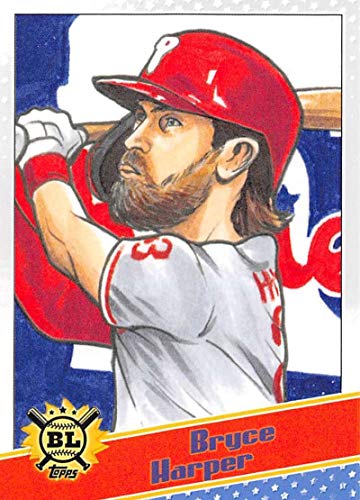 2020 Topps Big League Baseball Star Caricature Reproductions #SC-BH Bryce Harper Philadelphia Phillies Official MLB BL Trading Card