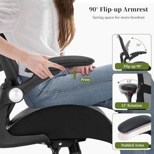 Image of Drafting Chair, Tall Office Chair with PU Leather Seat, Standing Desk Chair Counter Height Office Chairs with 21.65'' Footrest Ring and Adjustable Lumbar Support Armrests Black
