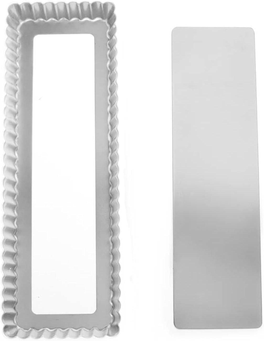 Fox Run 44531 Rectangular Tart Pan, 14.1 x 4.7 x 1 inch, Silver Stainless Steel with Removable Bottom, Large