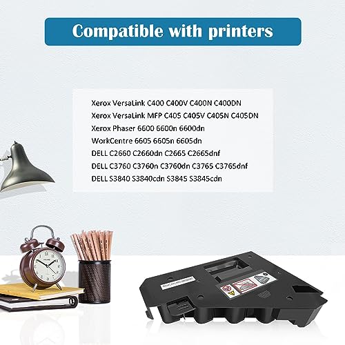 ASEKER 108R01124 Resttonerkartusche Sammelbehälter 30000 Seiten Kompatible für Xerox VersaLink C400 C400V C400N C400DN C405 C405V C405N C405DN Phaser 6600 WorkCentre 6605 Drucker Abfallkartusche