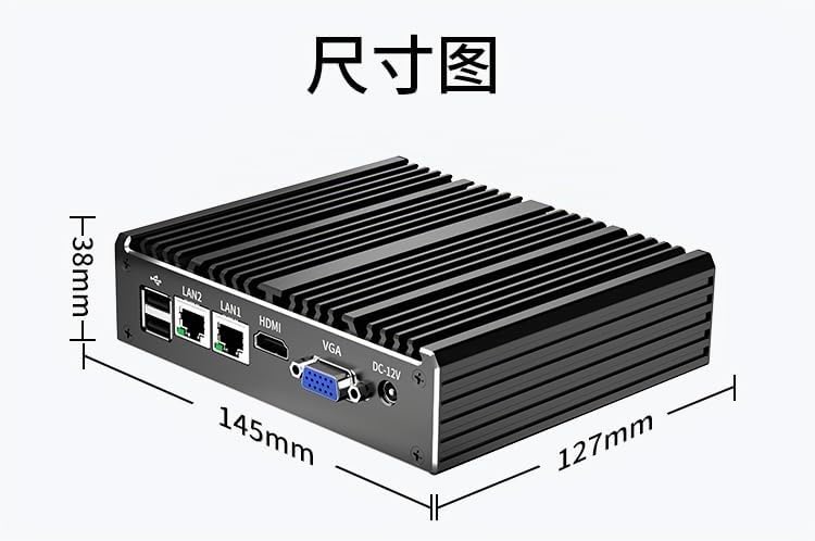 Mini PC sin fans, PC industrial, mini computadora Dual Core N2840, 4K HD+VGA, 2Gigabit Ethernet, USB, mini PC de escritorio 2 RS232 COM, WiFi/Win10/Linux, NO RAM NO SSD (sin RAM NO SSD)