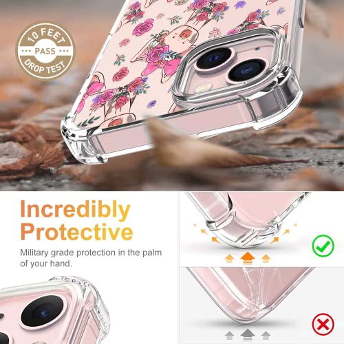 Ilnehc Designed For Iphone 13 Case[With Screen Protector], Piglet Clear Women Phone Case Shockproof Protective Soft Tpu Bumper Cover 6.1 Inch 2021 #TOP2