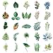 50Pcs Fresh Leaf Transparent Stickers Pack,Aesthetic Green Leaf Decor for Laptop Gifts for Kids Teens Adults Waterproof Vinyl PET Foliage Stickers for Scrapbook Bike Party (Colourful-F2)