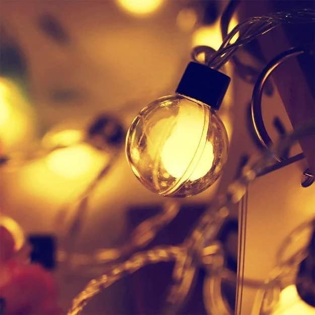 Image of MoonlitDreams Double Glass Led Bulb Lights for Decoration - 14ft, 14 Led Ball Light for Decorations, String Lights for Home Decoration, Lights for Ganpati Decoration At Home
