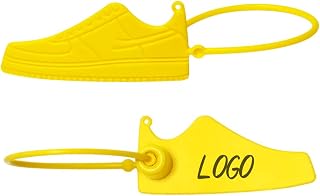 100 Personalized Shoe Tags Custom Off Plastic Brand White Yellow Sneaker Hang Labels with String 160mm/6.3"
