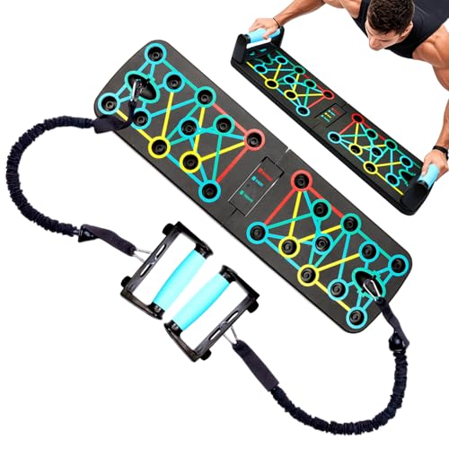 Tuxxjzm Tabla de flexiones para hombres, tabla de entrenamiento plegable para hombres, equipo de entrenamiento de ejercicio en interiores, entrenador de fuerza portátil para el hogar, gimnasio, viajes