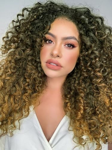 NOSTALGIA 16 Inch Kinky Curly Half Wig, 3-in-1, Black & Honey Blonde - image 1