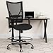 Flash Furniture HERCULES Series Big & Tall 400 lb. Rated Black Mesh Ergonomic Drafting Chair with Adjustable Arms