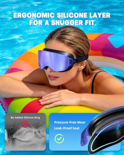 Aegend Pro Wide View Swim Goggles for Adult Youth, UV Protection No Leaking Clear Vision Goggles for Men Women - image 6