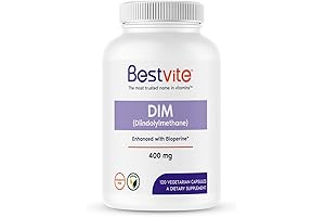 DIM 400mg with Bioperine (120 Capsules) for Hormonal Support - DIM Supplements forDIM Estrogen Deactivation