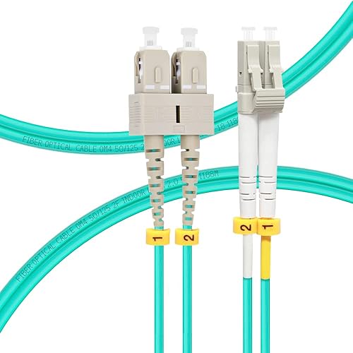 FLYPROFiber Cable de conexión de fibra 1M SC a LC OM4  Opciones de longitud 3.3 ft-164.0 ft, 40GB100GB Duplex Duplex 50125um Cables de fibra óptica