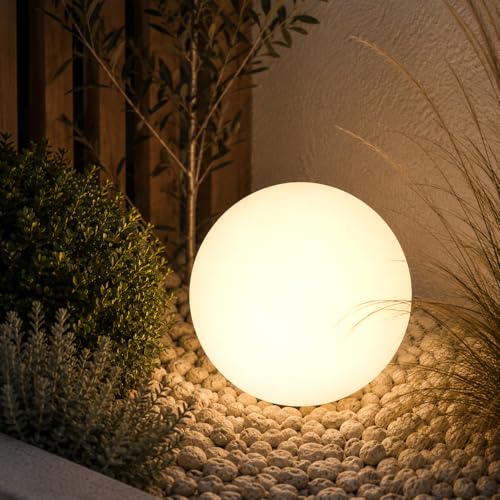 Lumiled Kugelleuchte Außen Weiß Ø30cm E27 IP44 Kugellampe