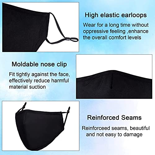 Adult Cloth Face Mask Reusable - Washable Face Masks Adjustable 3Py Face Masks Cover For Women Men - Pack Of 9 #TOP4