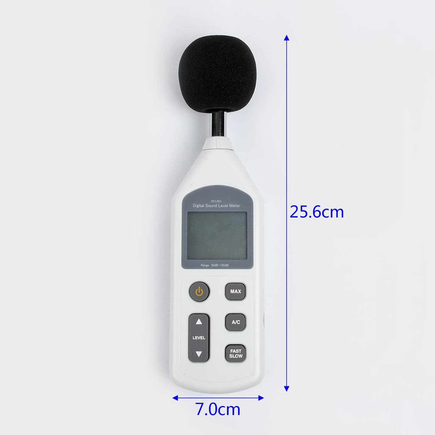 Dosímetro de ruido portátil de 30-130 dB para rango, medidor digital de nivel de sonido con gráfico de barras analógico, fábrica y escuela