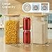 Extra Large Square Glass Flour & Sugar Storage Containers with Airtight Lids, 168oz 2 Pack Glass Jars with Bamboo Lids, Air tight Pantry Food Storage Containers for Cereal, Pasta, Rice Organizers