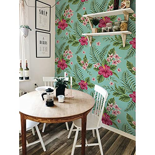 Papier peint hibiscus tropical pour salon et chambre moderne 360x250 cm - 2