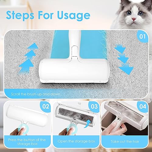 Tierhaarentferner Fusselrasierer 3Pcs Wiederverwendbare Fusselrolle Tierhaare, Katzenhaarentferner Hundehaare Entfernen Fusselbürste,Tierhaarbürste Tierhaarentferner für Kleidung,Sofa,Bett