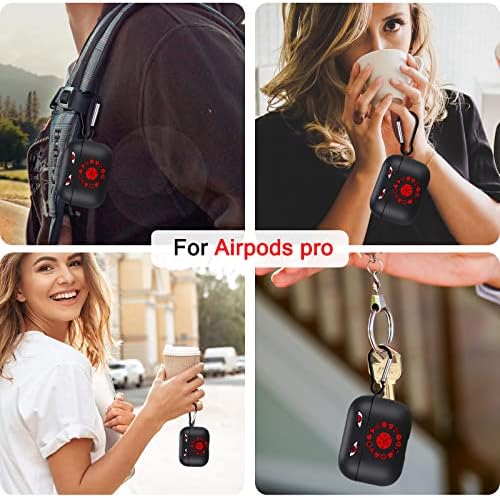 Japanese Anime Airpod Case for AirPod Pro with Keychain,Cool Naruto Cartoon Kawaii Pattern Unique Design Soft Silicone Protective Cover for Boys Girls Yonth Teen Compatiable with Airpods Pro