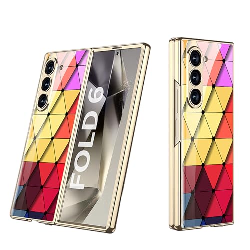 Coque Galaxy Z Fold 6 5G en verre trempé 9H design chic lingge rouge