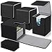 Mlikero 4 Pack Card Deck Box Large Size Fit for 100+Single Sleeved Cards with 4 Dividers,Trading Commander Deck Box Compatible with Mtg Card Deck,Premium Leather Deck Box for Trading Cards,Magic Cards