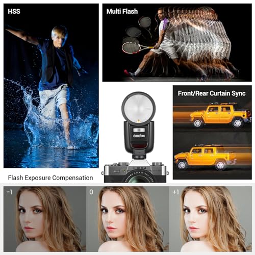 Ficha técnica Godox V1Pro-F Flash Speedlite con Cabezal Redondo para Fuji con Flash secundario Desmontable SU-1 batería de Carga USB-C Flash Speedlight TTL HSS inalámbrico de 24G X para cámara Fuji - Fernando Cortés